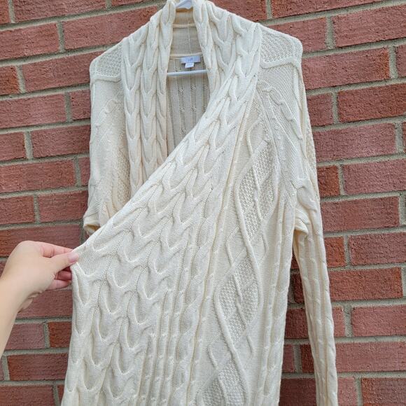 J. Jill Cream Cable Knit Cardigan - Picture 2 of 7